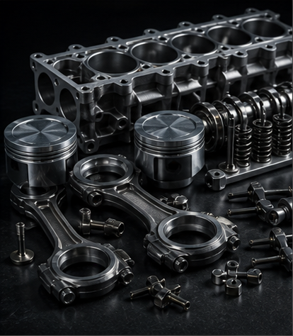 Engine parts close-up