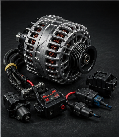 Alternator, wiring, and sensors