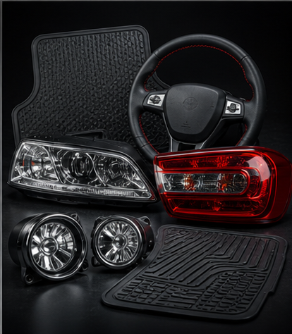 Car accessories, mats, and lights