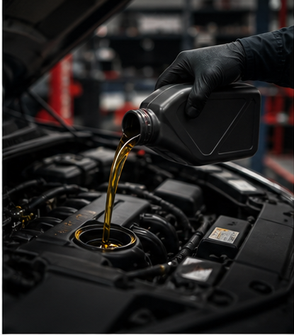 Oil change service in a workshop